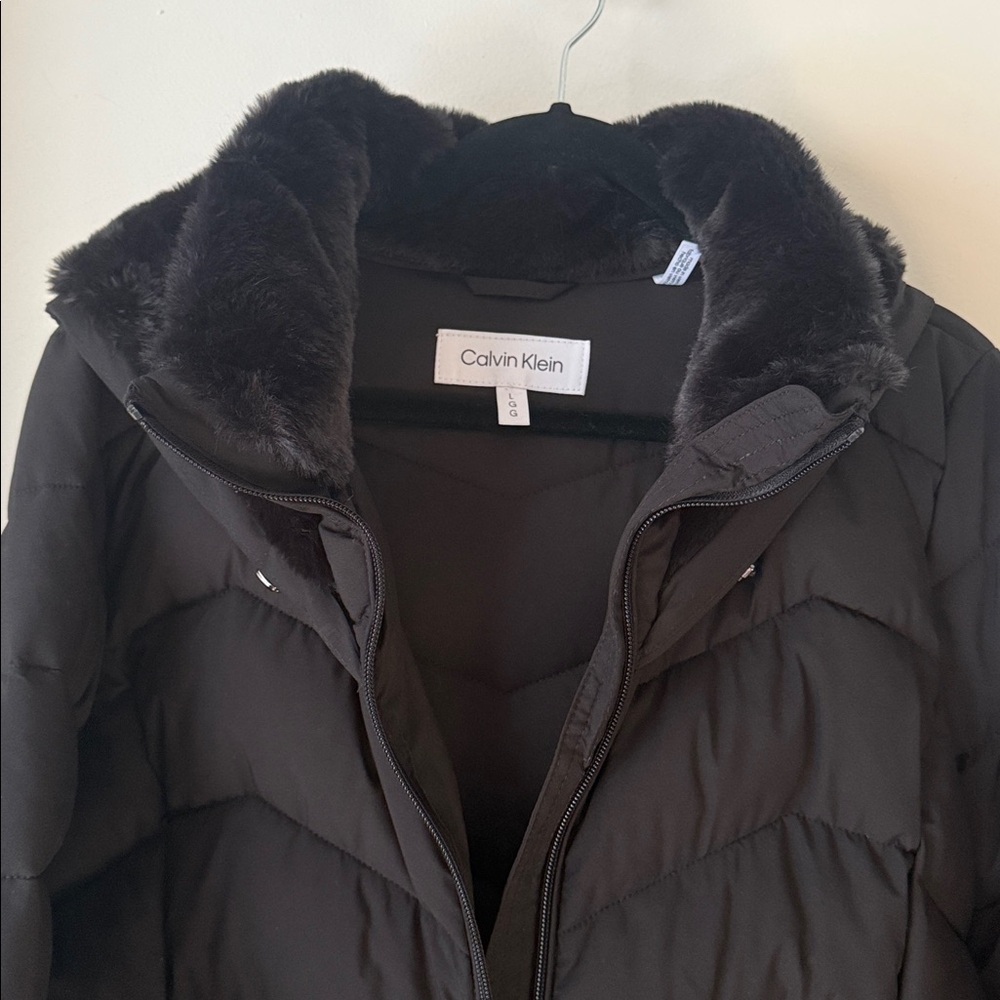 CALVIN KLEIN 🔥❄️ Matte  Stretch Hooded Chevron Quilted Jacket - Picture 5 of 15